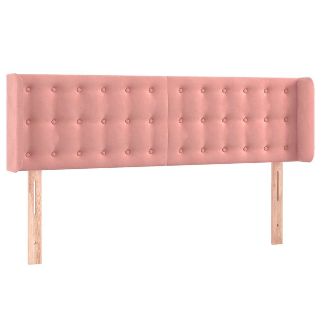 vidaXL Κεφαλάρι με Πτερύγια Ροζ 147x16x78/88 εκ. Βελούδινο