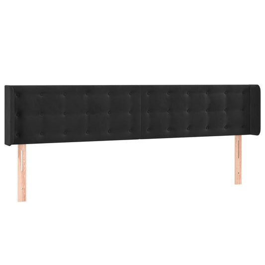 vidaXL Κεφαλάρι με Πτερύγια Μαύρο 163x16x78/88 εκ. Βελούδινο