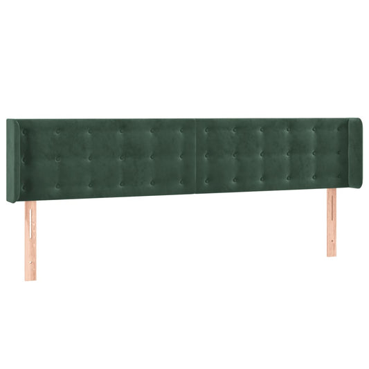 vidaXL Κεφαλάρι με Πτερύγια Σκούρο Πράσινο 163x16x78/88 εκ. Βελούδινο
