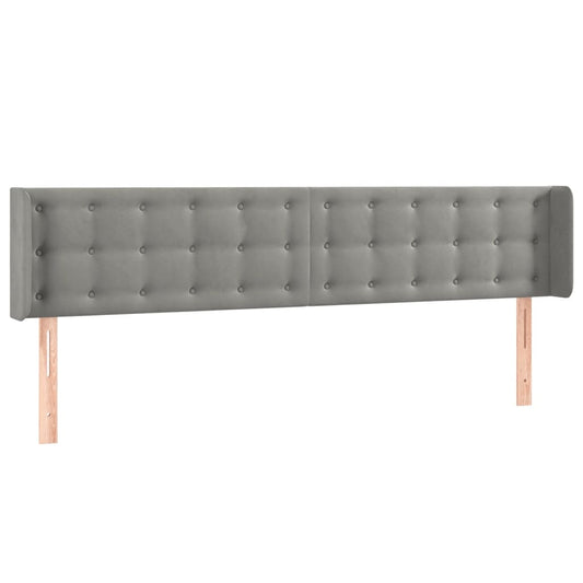 vidaXL Κεφαλάρι με Πτερύγια Ανοιχτό Γκρι 183x16x78/88 εκ. Βελούδινο