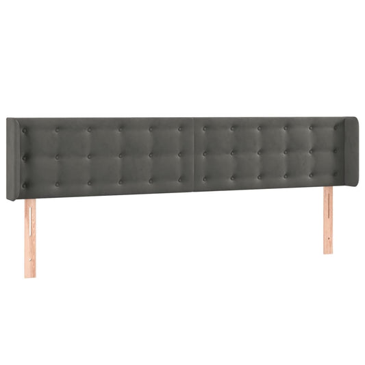 vidaXL Κεφαλάρι με Πτερύγια Σκούρο Γκρι 183x16x78/88 εκ. Βελούδινο