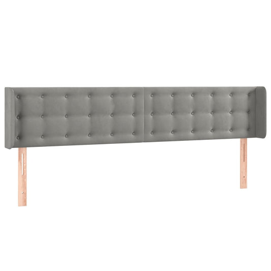 vidaXL Κεφαλάρι με Πτερύγια Ανοιχτό Γκρι 203x16x78/88 εκ. Βελούδινο