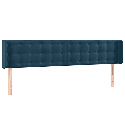 vidaXL Κεφαλάρι με Πτερύγια Σκούρο Μπλε 203x16x78/88 εκ. Βελούδινο
