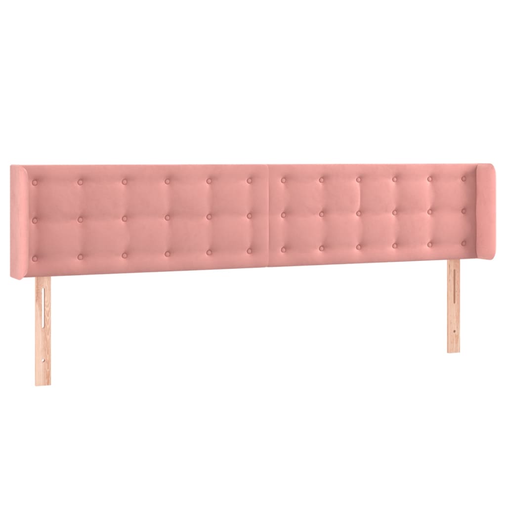 vidaXL Κεφαλάρι με Πτερύγια Ροζ 203x16x78/88 εκ. Βελούδινο