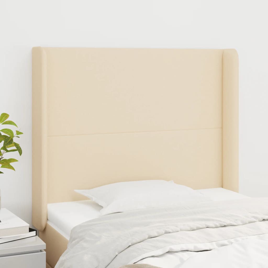 vidaXL Κεφαλάρι με Πτερύγια Κρεμ 93x16x118/128 εκ. Υφασμάτινο