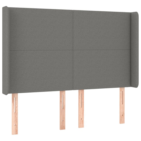 vidaXL Κεφαλάρι με Πτερύγια Σκούρο Γκρι 147x16x118/128 εκ. Υφασμάτινο