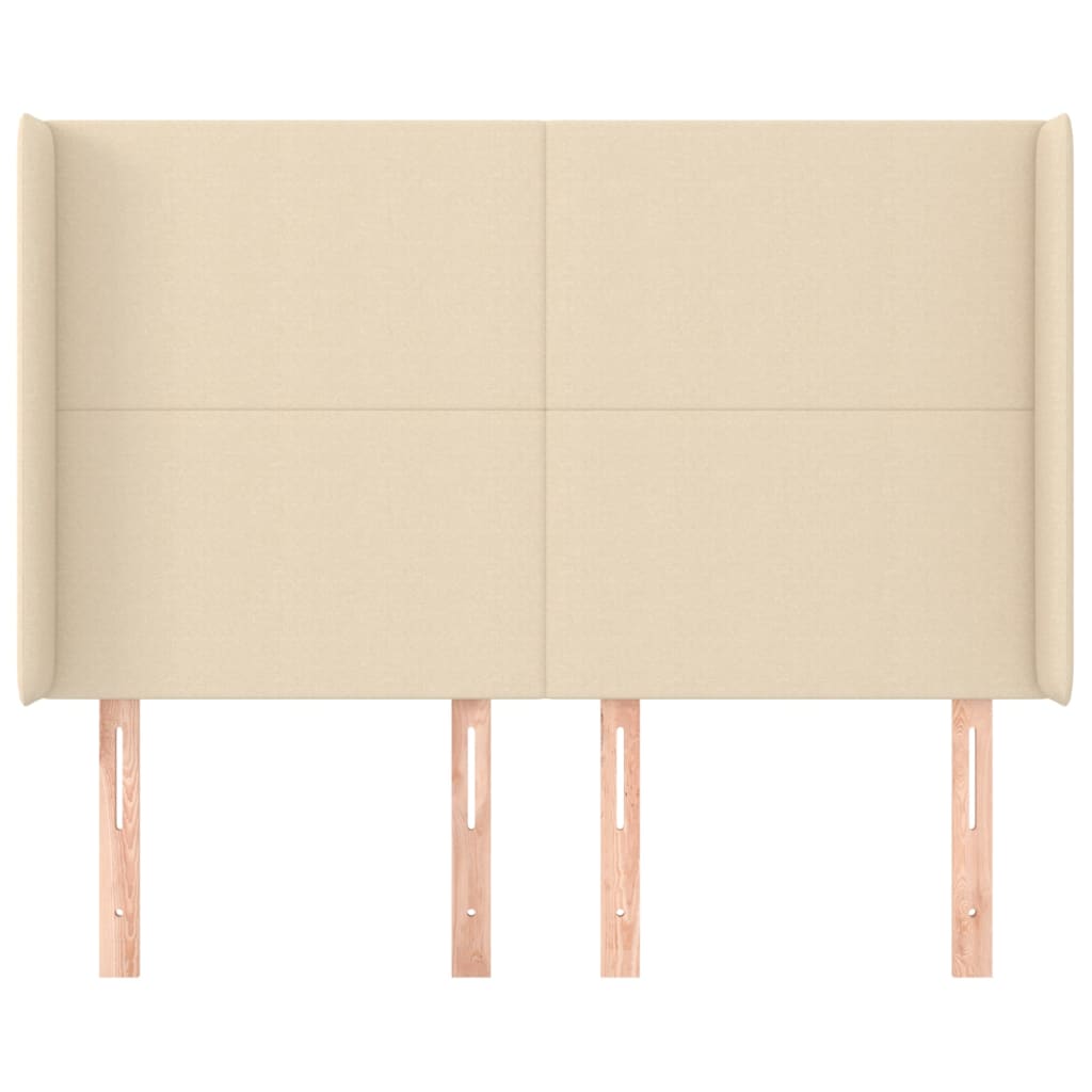 vidaXL Κεφαλάρι με Πτερύγια Κρεμ 147x16x118/128 εκ. Υφασμάτινο