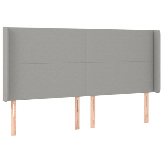 vidaXL Κεφαλάρι με Πτερύγια Ανοιχτό Γκρι 163x16x118/128 εκ. Υφασμάτινο