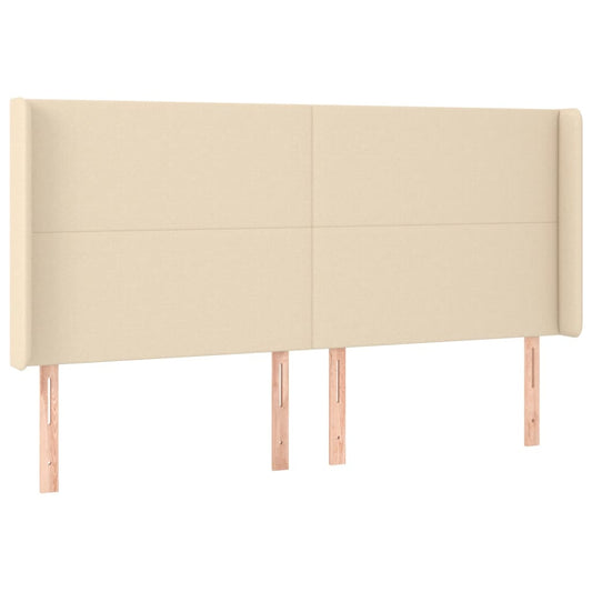 vidaXL Κεφαλάρι με Πτερύγια Κρεμ 163x16x118/128 εκ. Υφασμάτινο
