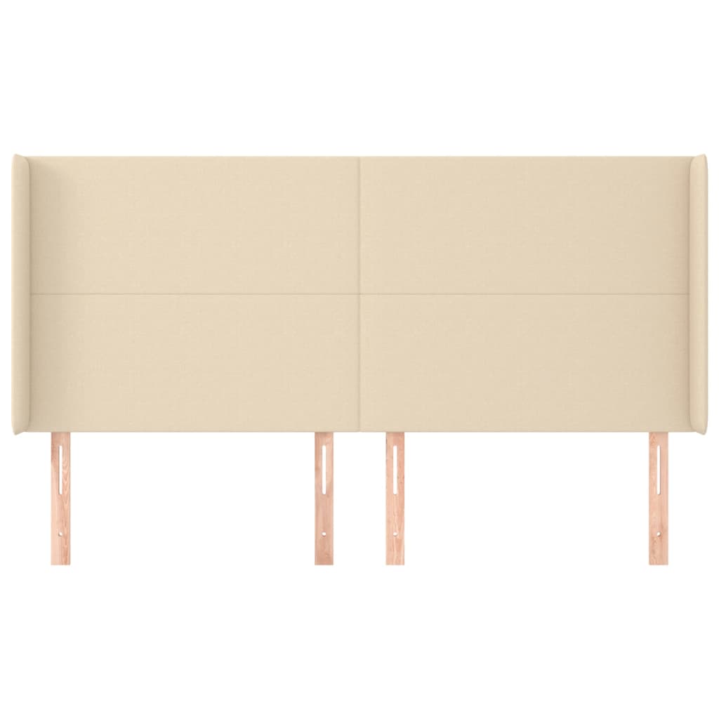 vidaXL Κεφαλάρι με Πτερύγια Κρεμ 183x16x118/128 εκ. Υφασμάτινο