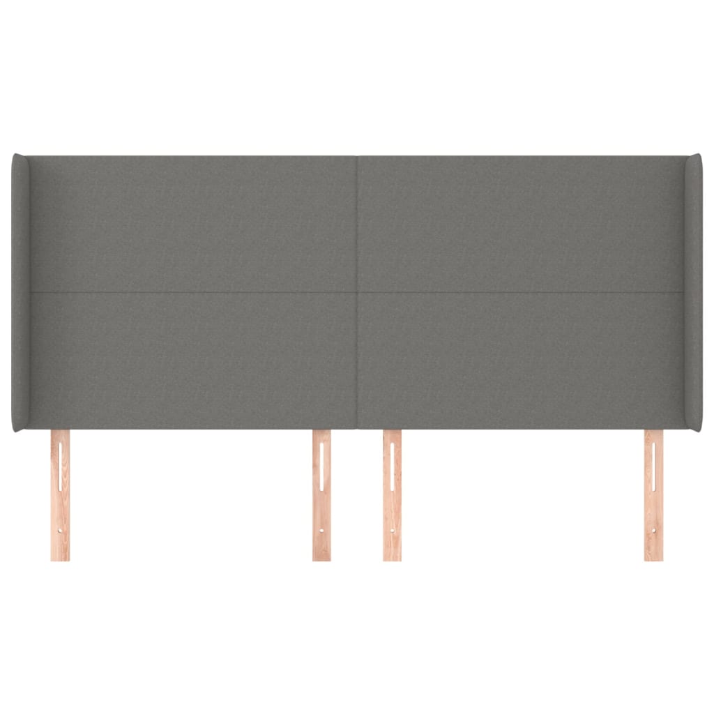 vidaXL Κεφαλάρι με Πτερύγια Σκούρο Γκρι 203x16x118/128 εκ. Υφασμάτινο