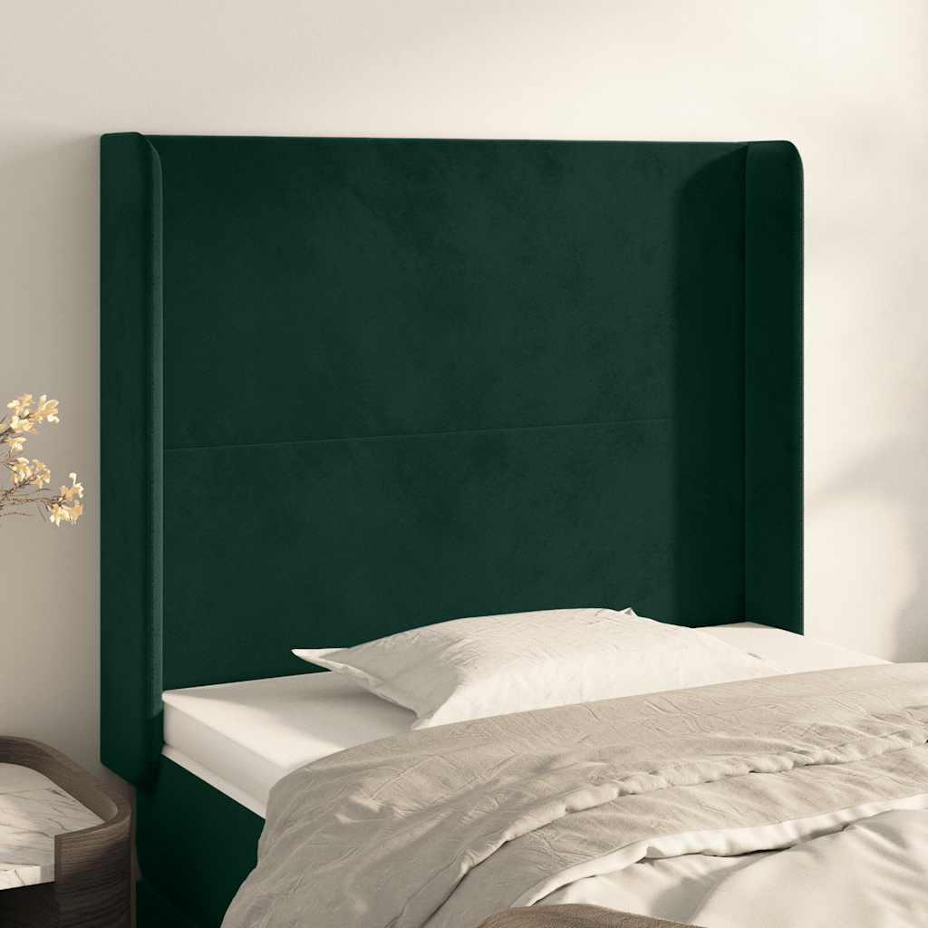 vidaXL Κεφαλάρι με Πτερύγια Πράσινο 93x16x118/128 εκ. Βελούδινο