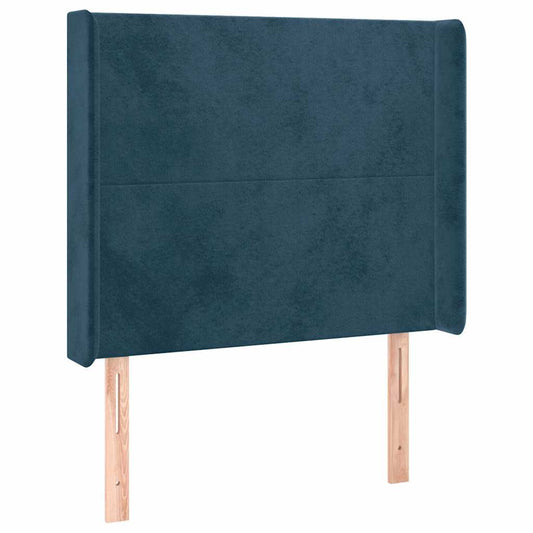vidaXL Κεφαλάρι με ΠτερύγιαΣκούρο Μπλε 93x16x118/128 εκ. Βελούδινο