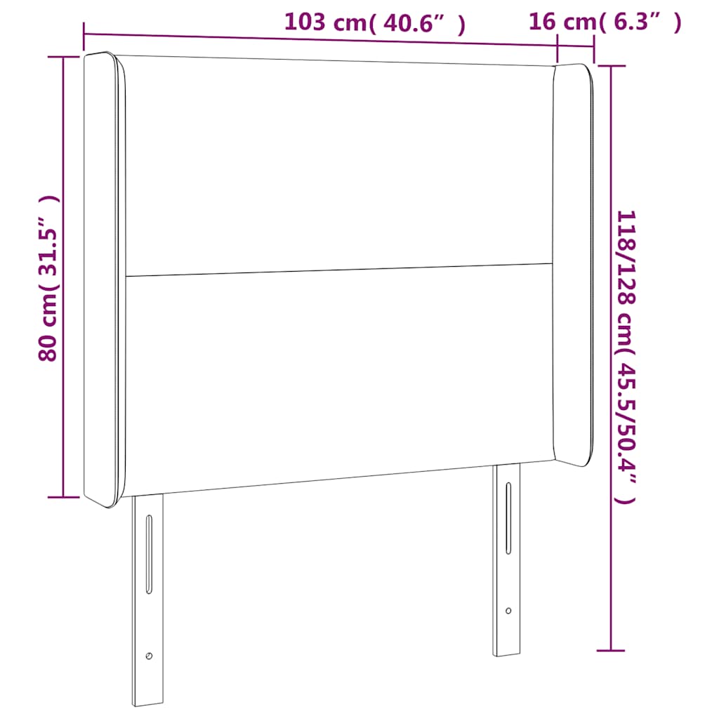 vidaXL Κεφαλάρι με Πτερύγια Πράσινο 103x16x118/128 εκ. Βελούδινο