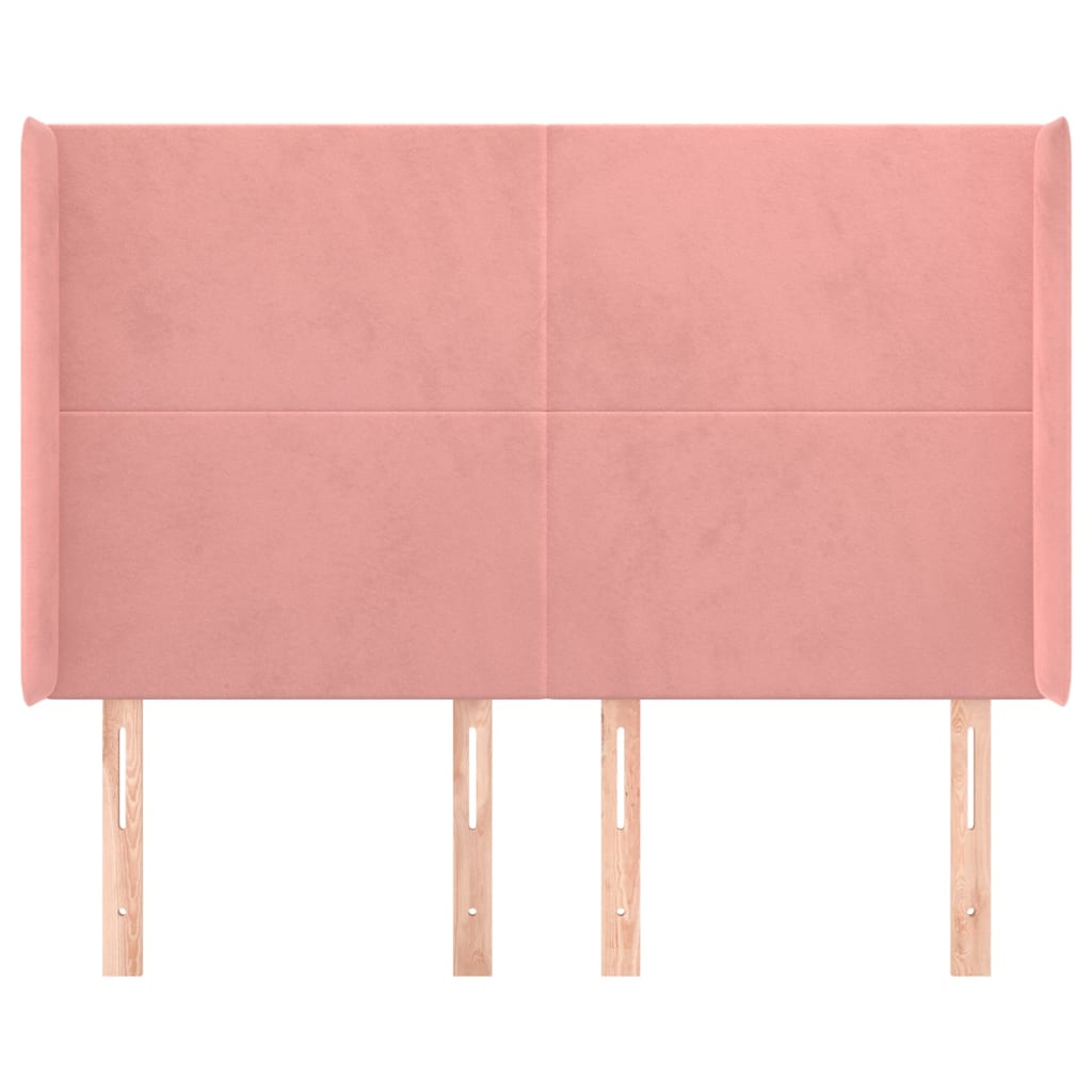 vidaXL Κεφαλάρι με Πτερύγια Ροζ 147x16x118/128 εκ. Βελούδινο