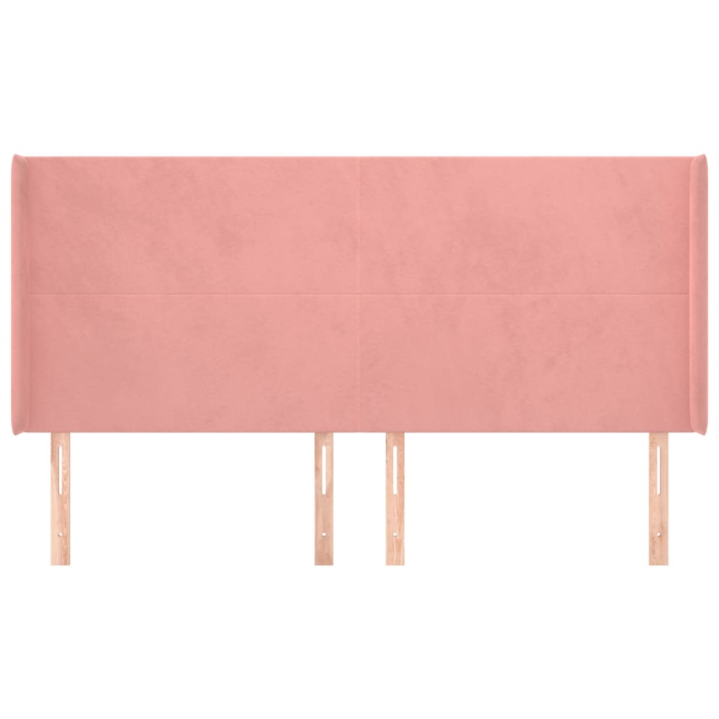 vidaXL Κεφαλάρι με Πτερύγια Ροζ 163x16x118/128 εκ. Βελούδινο