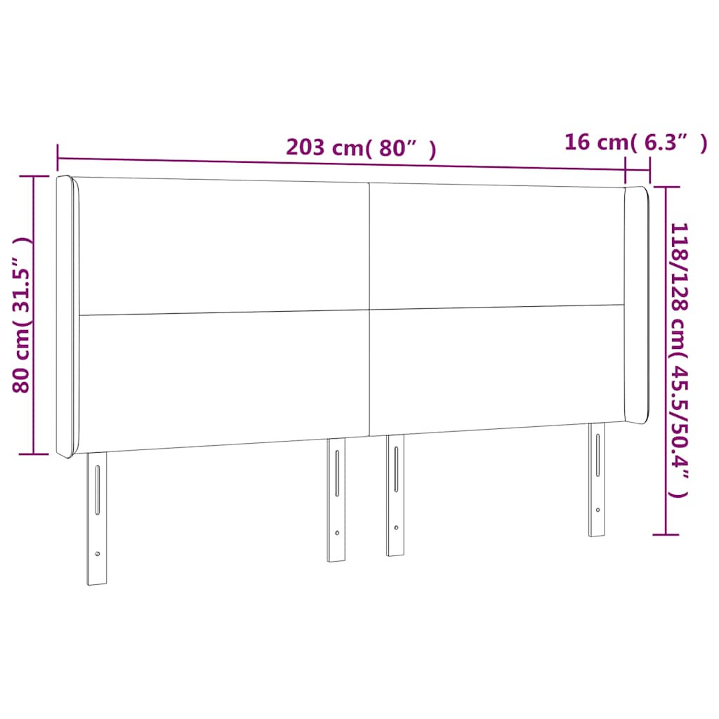 vidaXL Κεφαλάρι με Πτερύγια Πράσινο 203x16x118/128 εκ. Βελούδινο