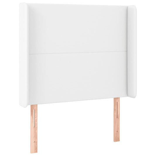 vidaXL Κεφαλάρι με Πτερύγια Λευκό 83x16x118/128 εκ.Συνθετικό Δέρμα