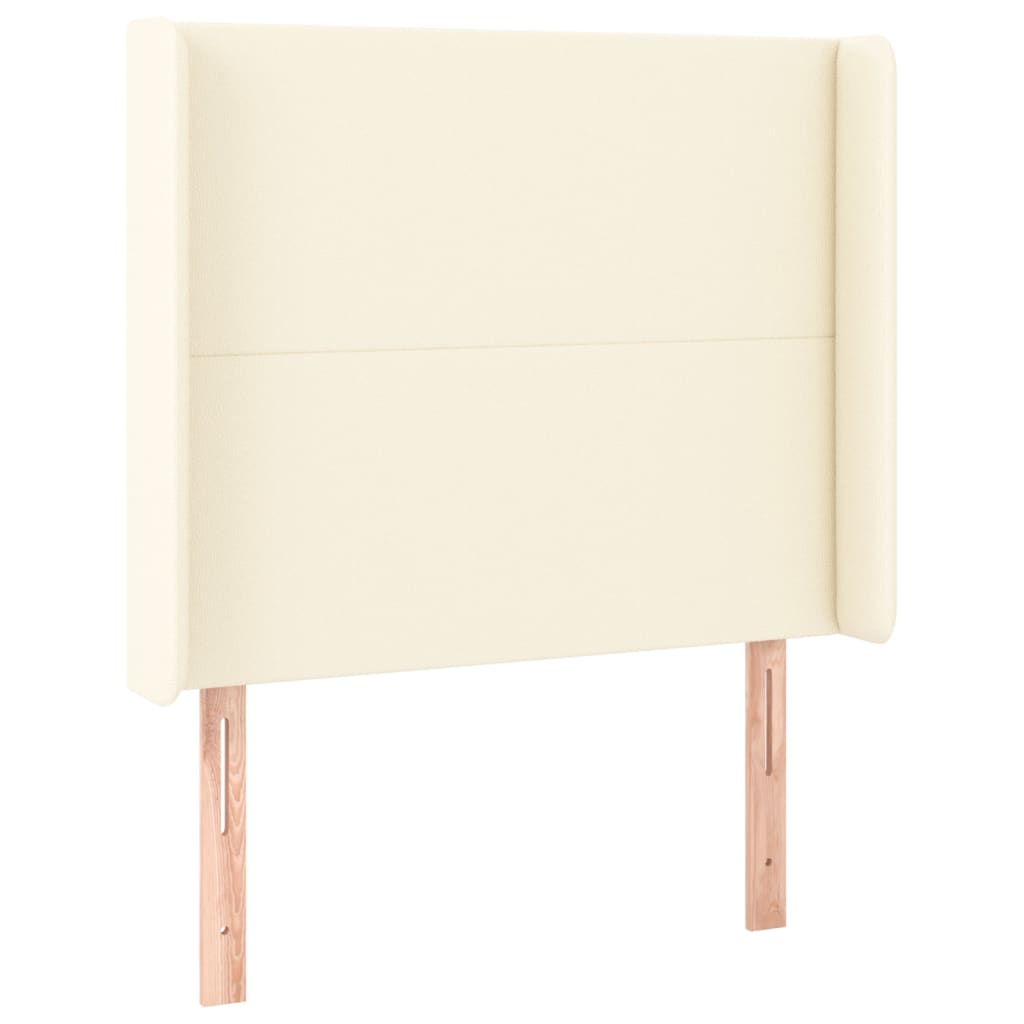 vidaXL Κεφαλάρι με Πτερύγια Κρεμ 83x16x118/128 εκ. Συνθετικό Δέρμα