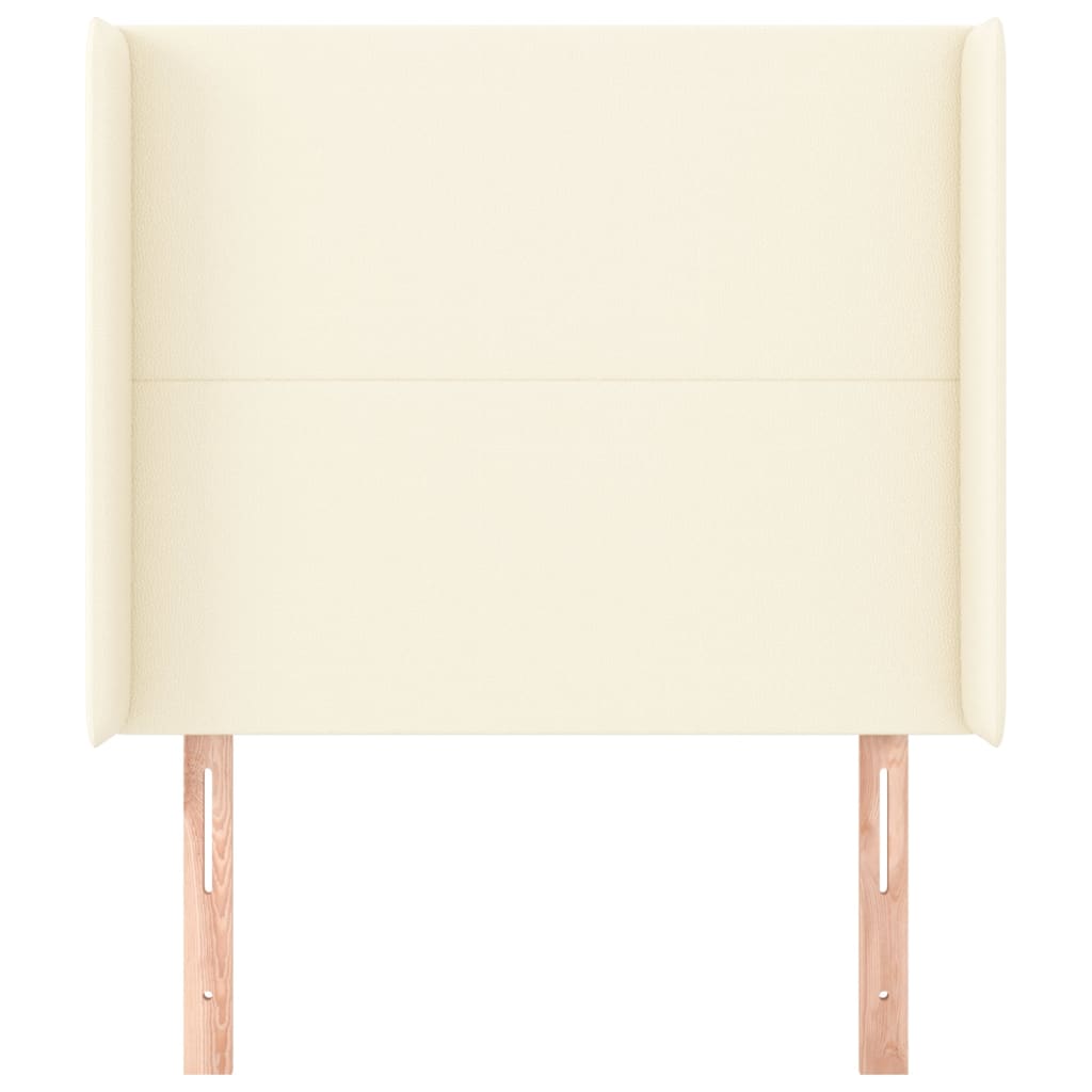 vidaXL Κεφαλάρι με Πτερύγια Κρεμ 83x16x118/128 εκ. Συνθετικό Δέρμα