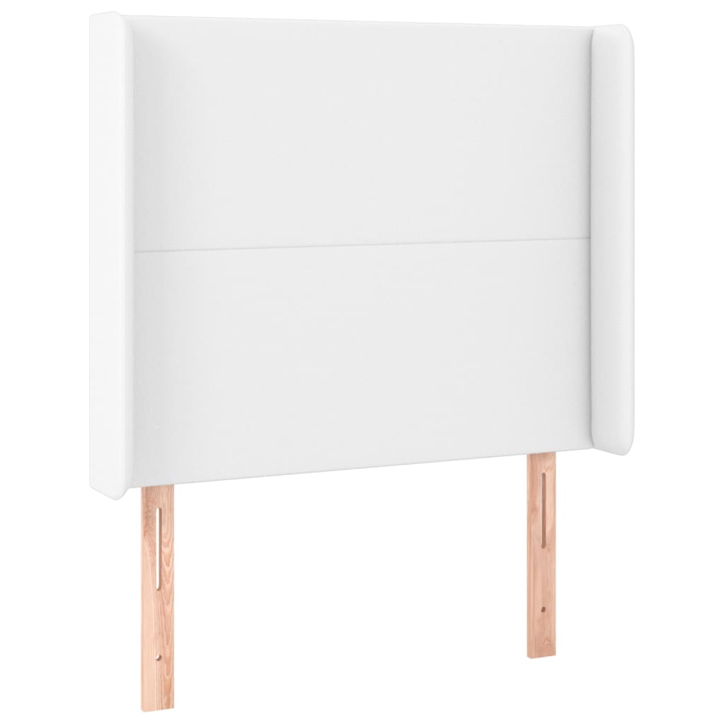 vidaXL Κεφαλάρι με Πτερύγια Λευκό 103x16x118/128 εκ.Συνθ. Δέρμα