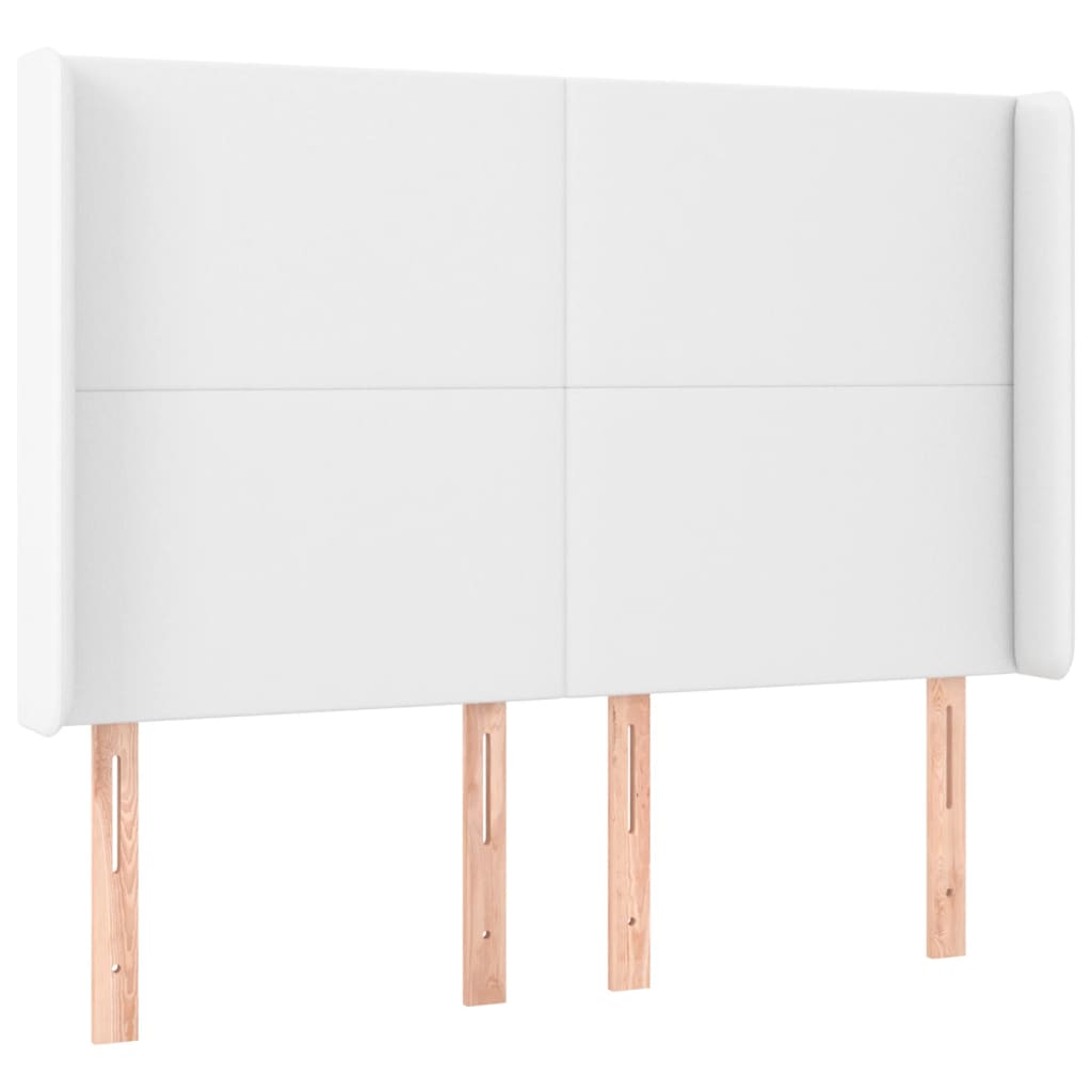 vidaXL Κεφαλάρι με Πτερύγια Λευκό 147x16x118/128 εκ. Συνθ. Δέρμα