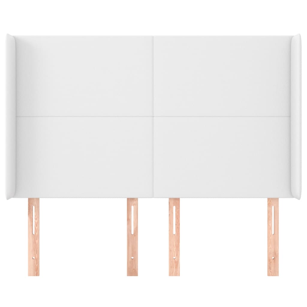 vidaXL Κεφαλάρι με Πτερύγια Λευκό 147x16x118/128 εκ. Συνθ. Δέρμα