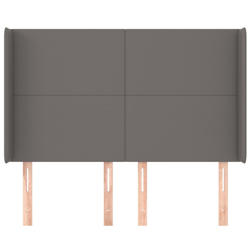vidaXL Κεφαλάρι με Πτερύγια Γκρι 147x16x118/128εκ.Συνθετικό Δέρμα