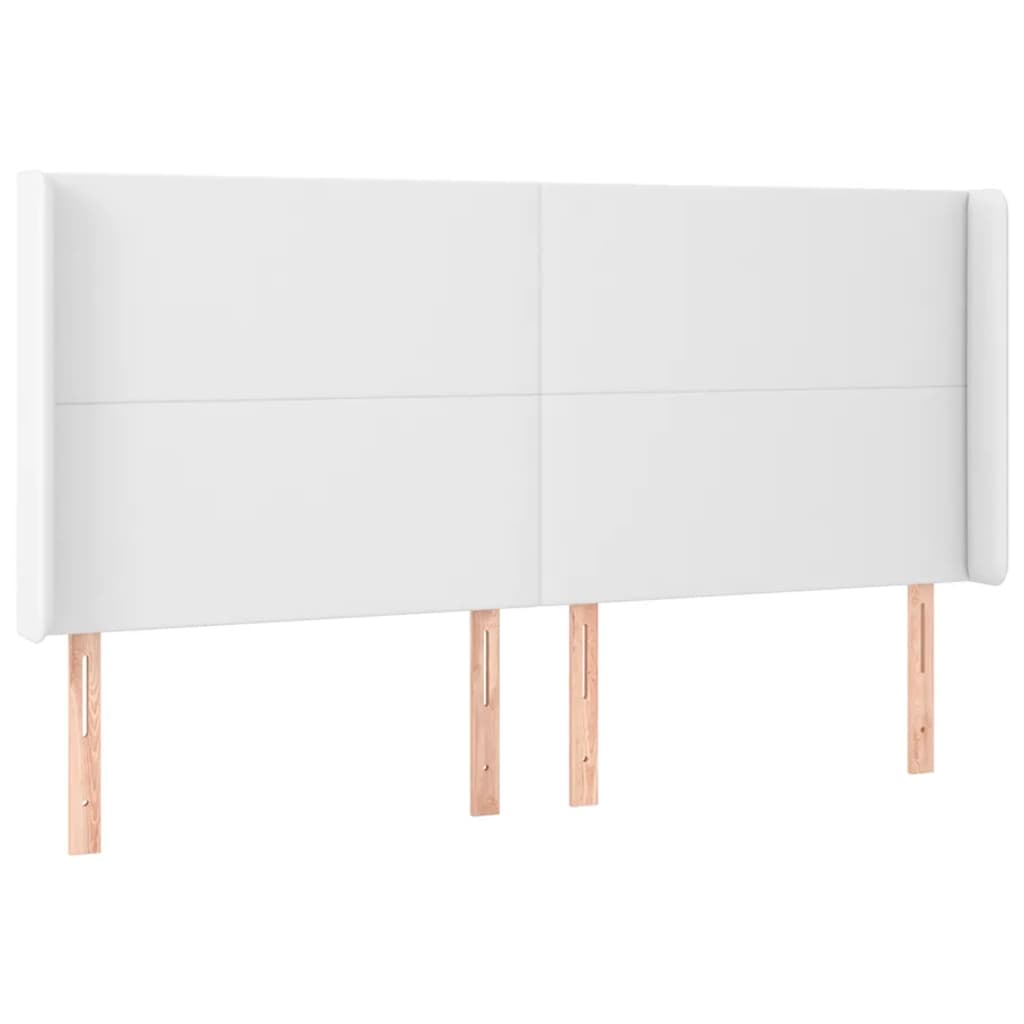 vidaXL Κεφαλάρι με Πτερύγια Λευκό 163x16x118/128 εκ. Συνθετικό Δέρμα