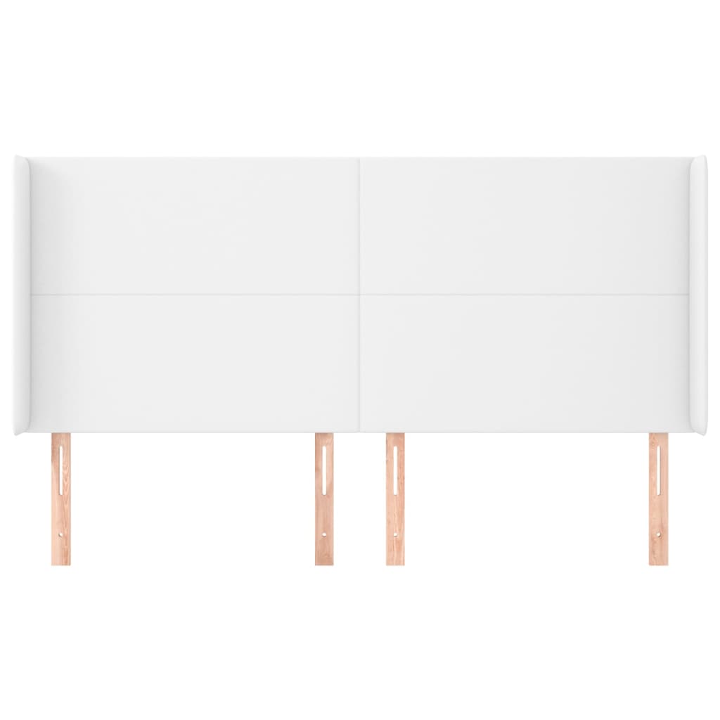 vidaXL Κεφαλάρι με Πτερύγια Λευκό 163x16x118/128 εκ. Συνθετικό Δέρμα