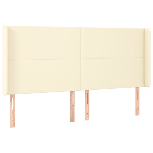 vidaXL Κεφαλάρι με Πτερύγια Κρεμ 183x16x118/128 εκ. Συνθετικό Δέρμα