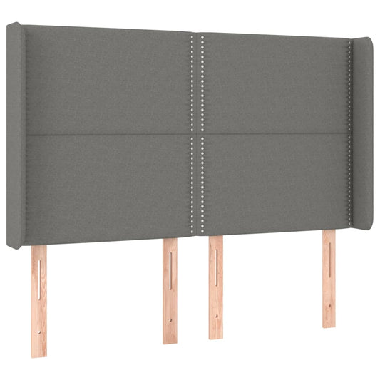vidaXL Κεφαλάρι με Πτερύγια Σκούρο Γκρι 147x16x118/128 εκ. Υφασμάτινο