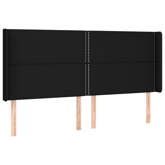 vidaXL Κεφαλάρι με Πτερύγια Μαύρο 163x16x118/128 εκ. Υφασμάτινο