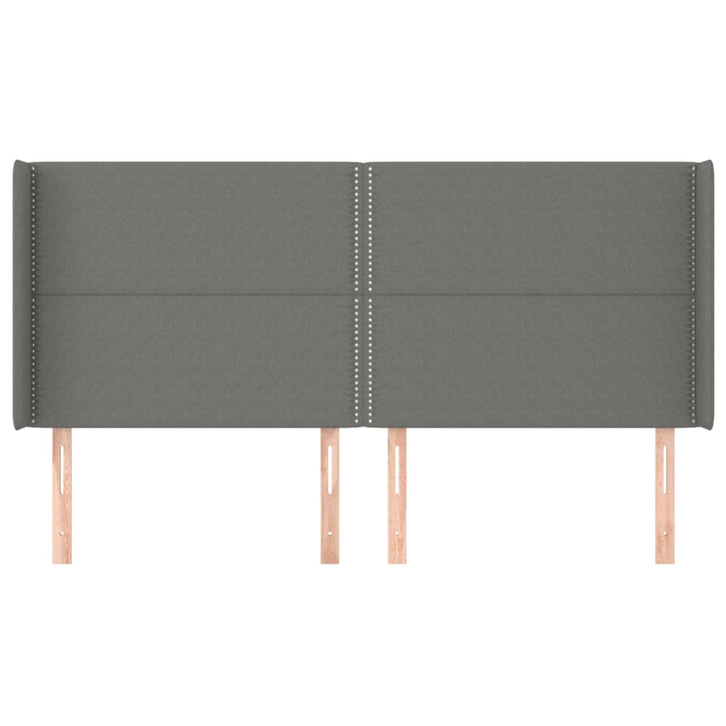 vidaXL Κεφαλάρι με Πτερύγια Σκούρο Γκρι 183x16x118/128 εκ. Υφασμάτινο