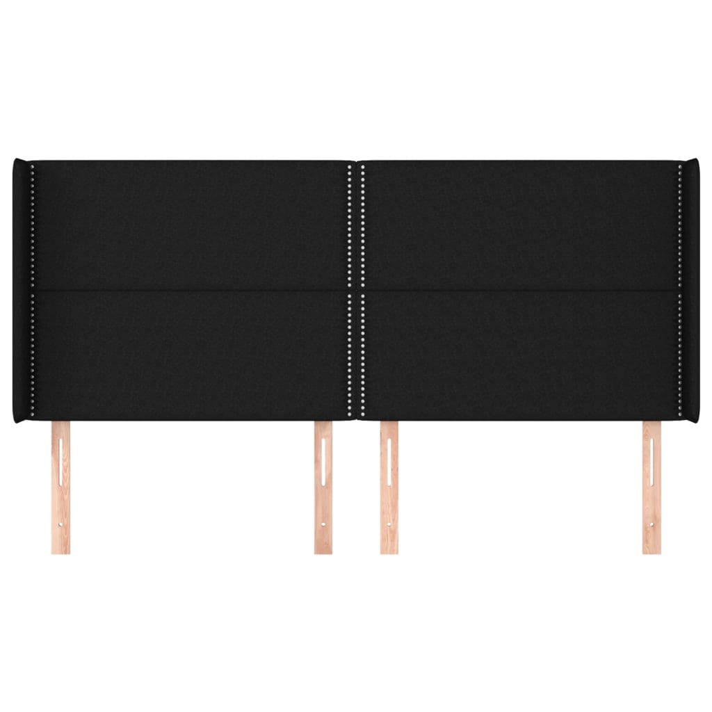 vidaXL Κεφαλάρι με Πτερύγια Μαύρο 183x16x118/128 εκ. Υφασμάτινο