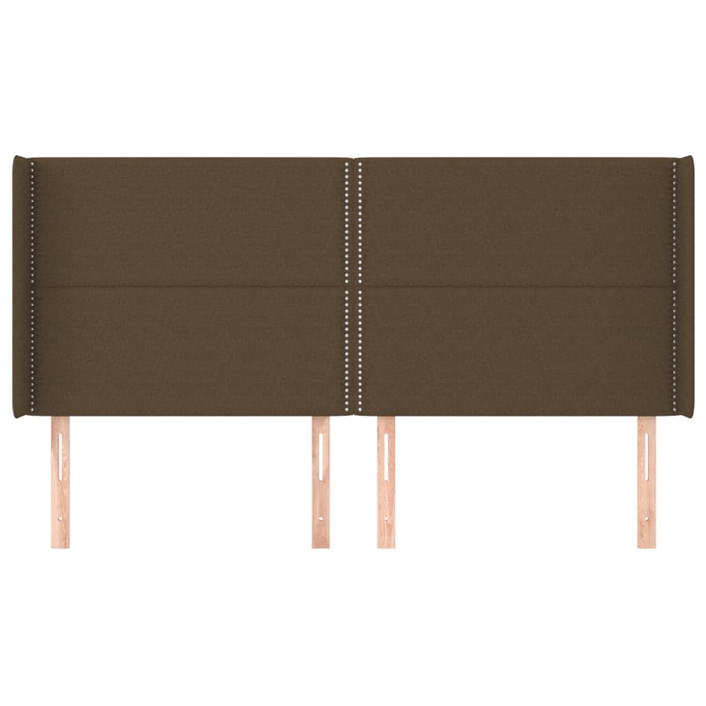 vidaXL Κεφαλάρι με Πτερύγια Σκούρο Καφέ 183x16x118/128 εκ. Υφασμάτινο
