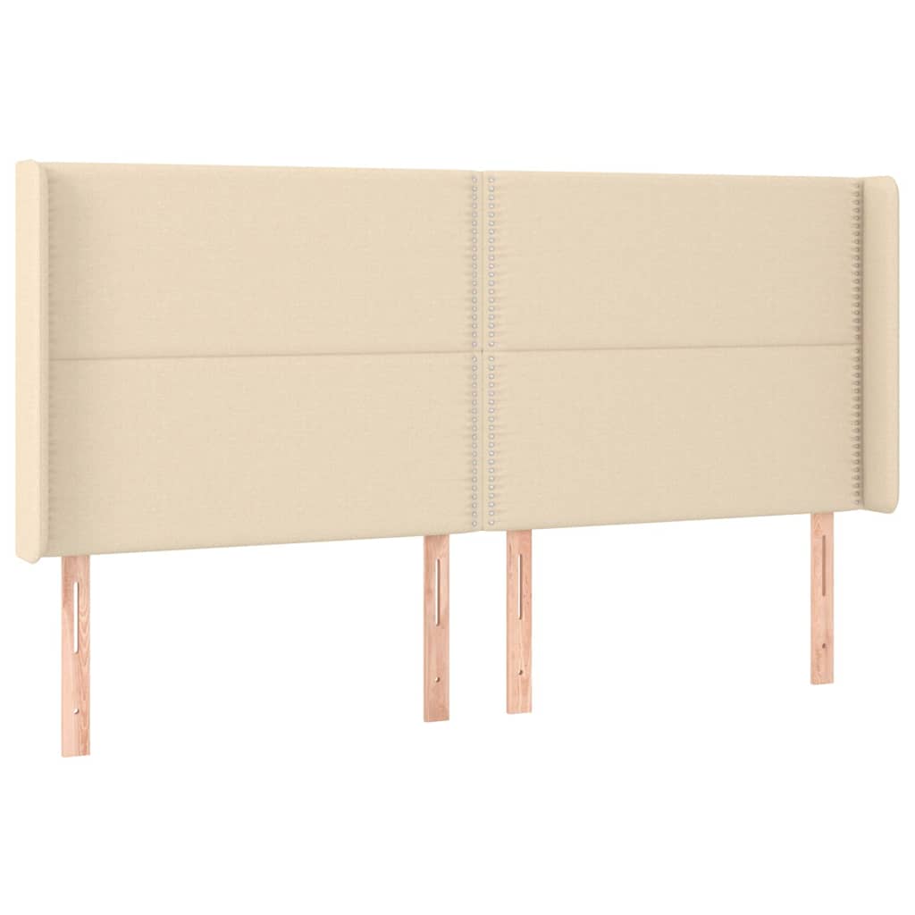 vidaXL Κεφαλάρι με Πτερύγια Κρεμ 183x16x118/128 εκ. Υφασμάτινο