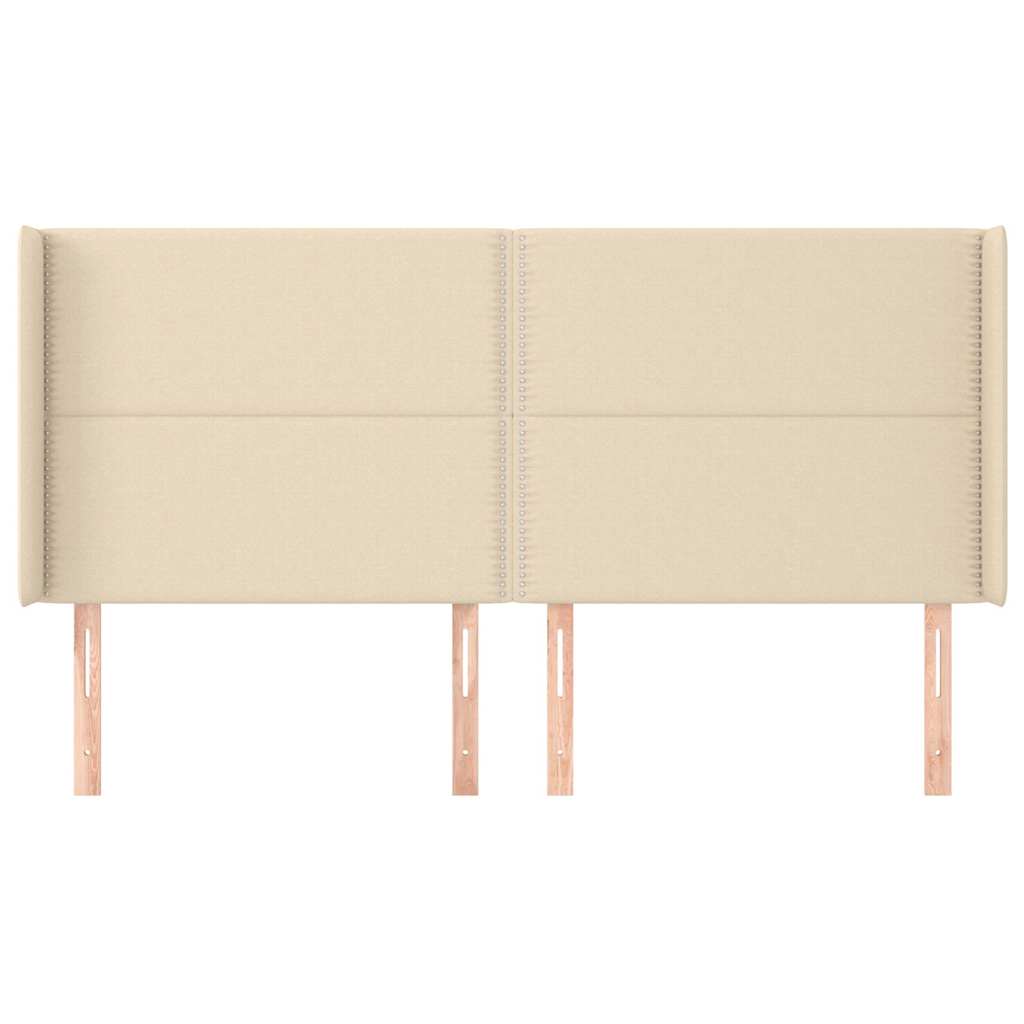 vidaXL Κεφαλάρι με Πτερύγια Κρεμ 183x16x118/128 εκ. Υφασμάτινο