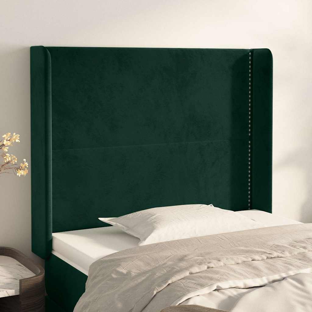 vidaXL Κεφαλάρι με Πτερύγια Πράσινο 93x16x118/128 εκ. Βελούδινο