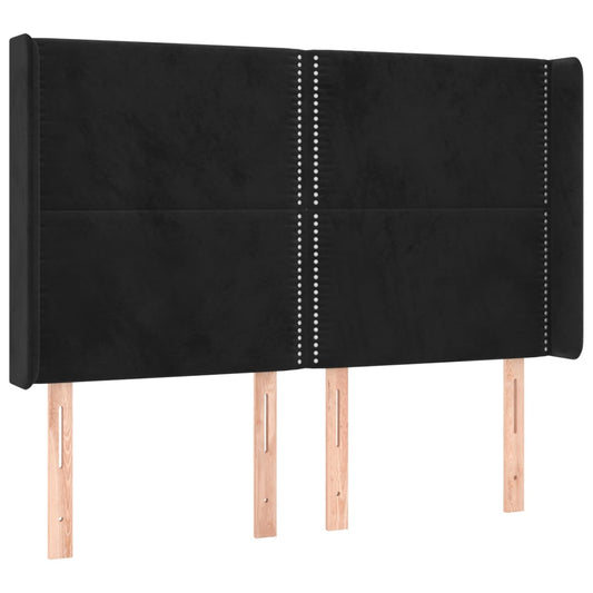 vidaXL Κεφαλάρι με Πτερύγια Μαύρο 147x16x118/128 εκ. Βελούδινο