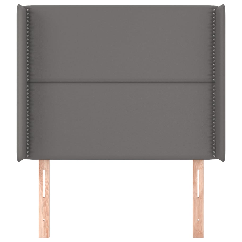 vidaXL Κεφαλάρι με ΠτερύγιαΓκρι 93x16x118/128 εκ. Συνθετικό Δέρμα