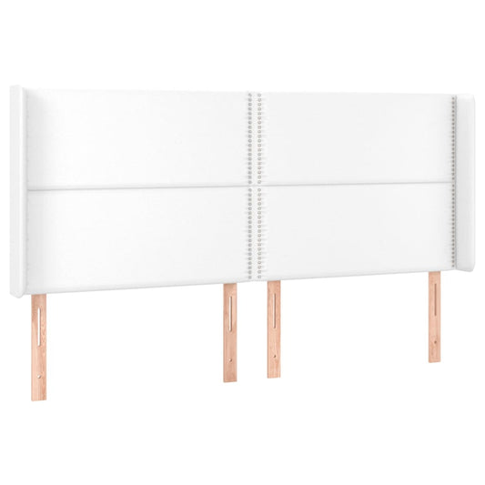 vidaXL Κεφαλάρι με Πτερύγια Λευκό 203x16x118/128 εκ. Συνθετικό Δέρμα