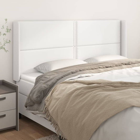 vidaXL Κεφαλάρι με Πτερύγια Λευκό 203x16x118/128 εκ. Συνθετικό Δέρμα