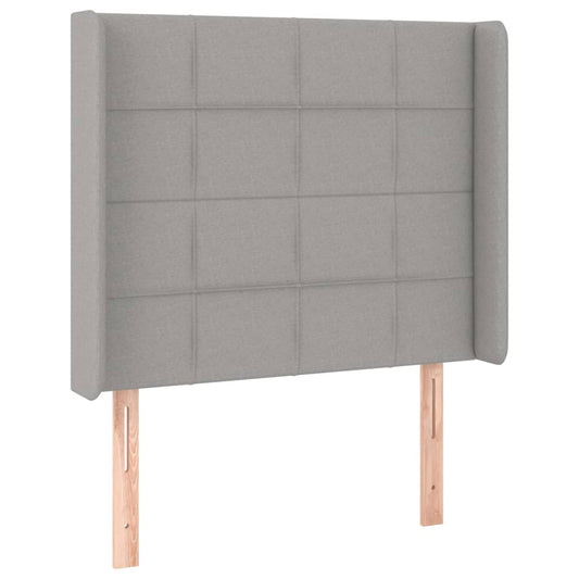 vidaXL Κεφαλάρι με Πτερύγια Ανοιχτό Γκρι 83x16x118/128 εκ. Υφασμάτινο