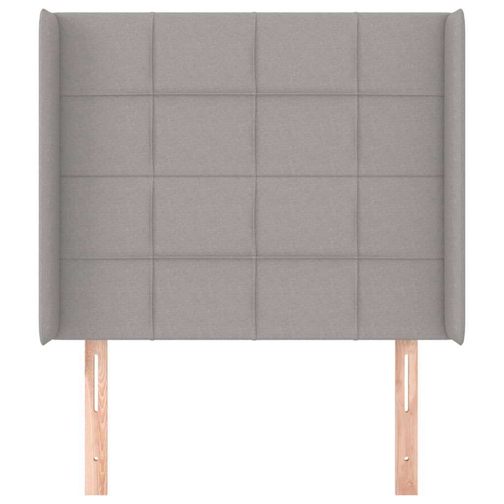 vidaXL Κεφαλάρι με Πτερύγια Ανοιχτό Γκρι 93x16x118/128 εκ. Υφασμάτινο