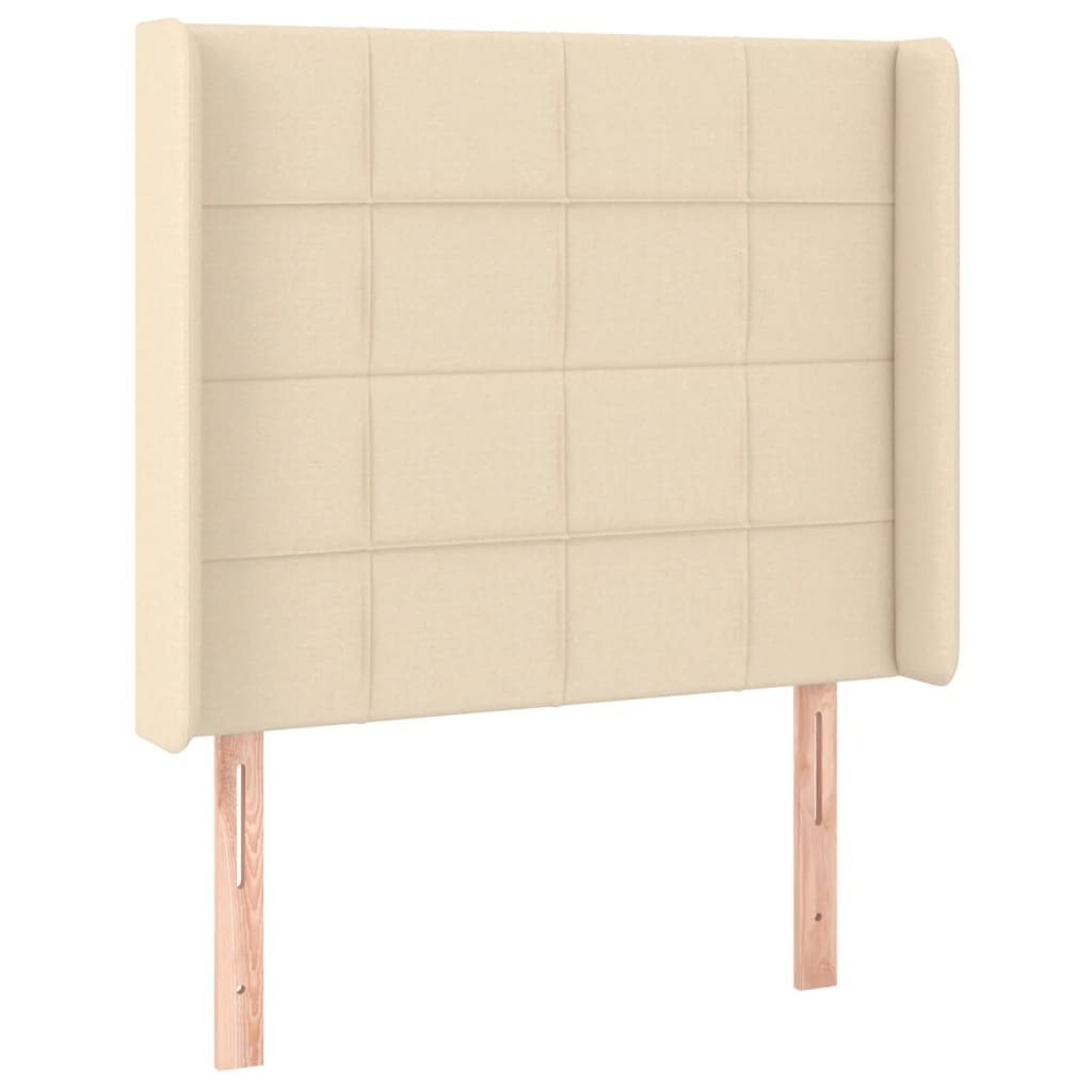 vidaXL Κεφαλάρι με Πτερύγια Κρεμ 103x16x118/128 εκ. Υφασμάτινο