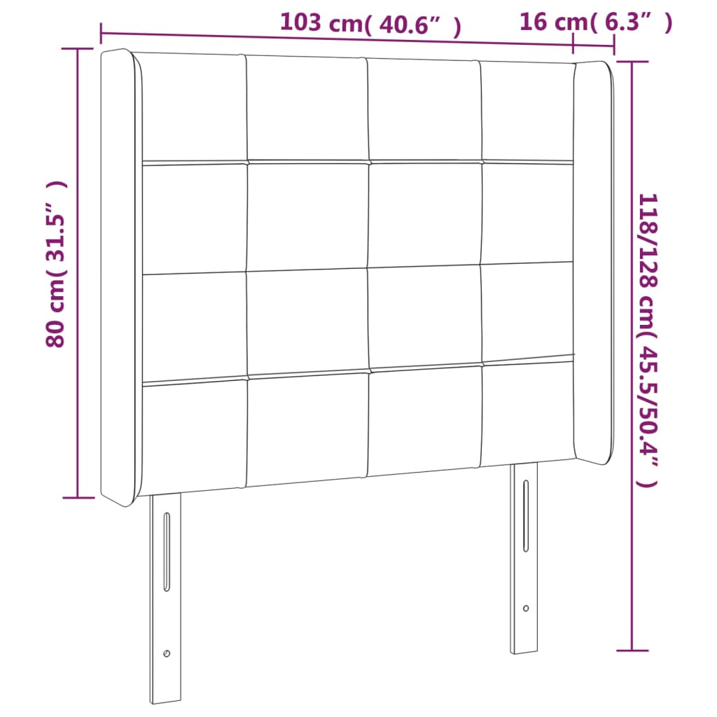 vidaXL Κεφαλάρι με Πτερύγια Κρεμ 103x16x118/128 εκ. Υφασμάτινο