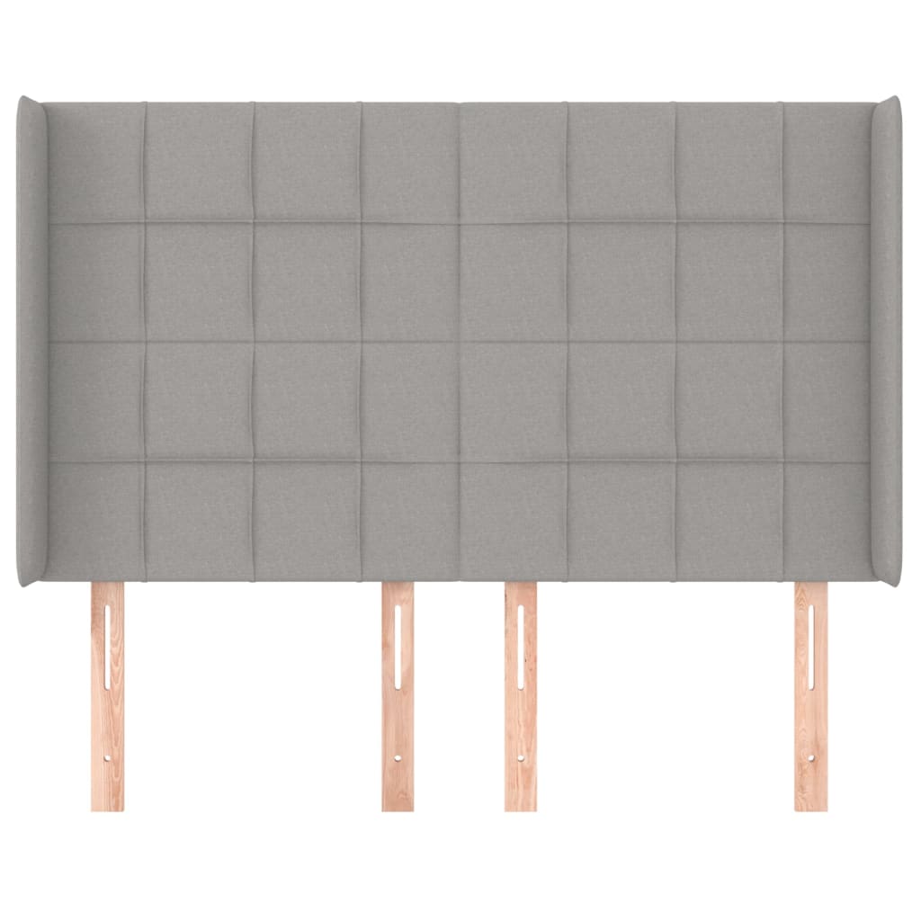 vidaXL Κεφαλάρι με Πτερύγια Ανοιχτό Γκρι 147x16x118/128 εκ. Υφασμάτινο