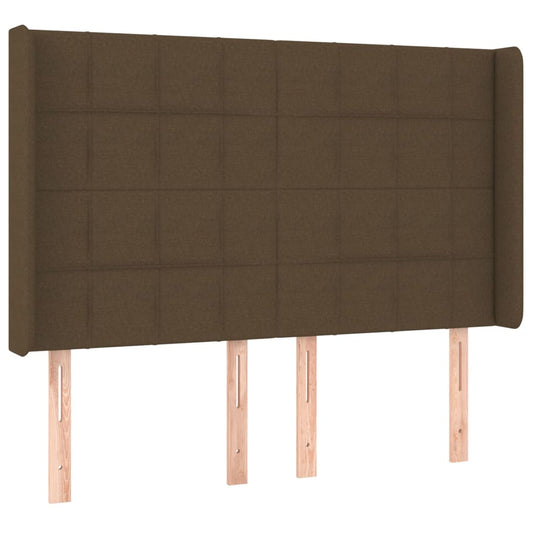 vidaXL Κεφαλάρι με Πτερύγια Σκούρο Καφέ 147x16x118/128 εκ. Υφασμάτινο