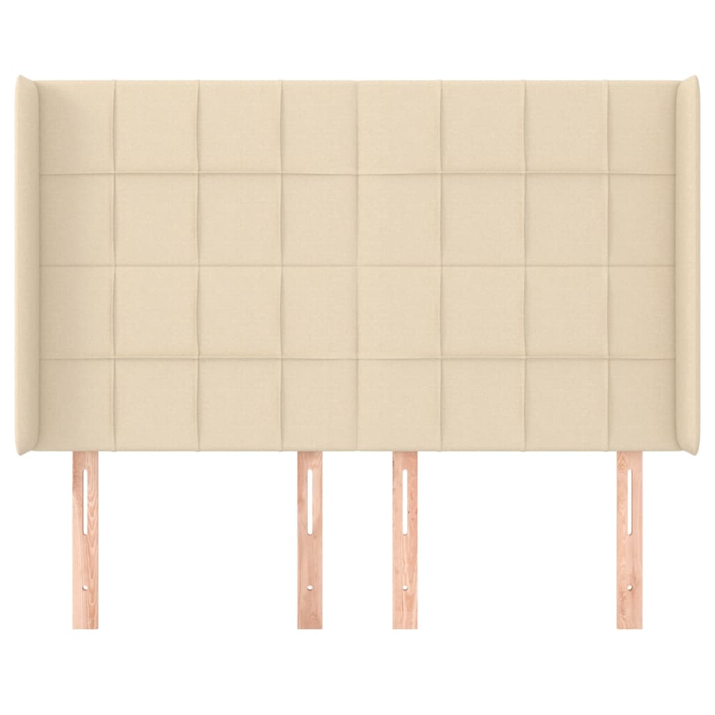 vidaXL Κεφαλάρι με Πτερύγια Κρεμ 147x16x118/128 εκ. Υφασμάτινο